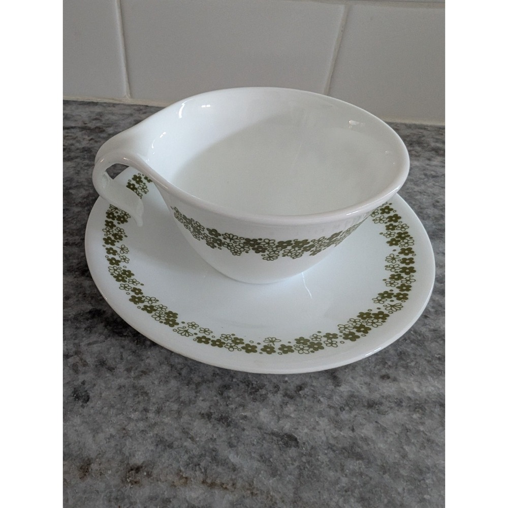 Vintage Corelle Spring‎ Blossom Crazy Daisy Cup and Saucer Hook Handle Set